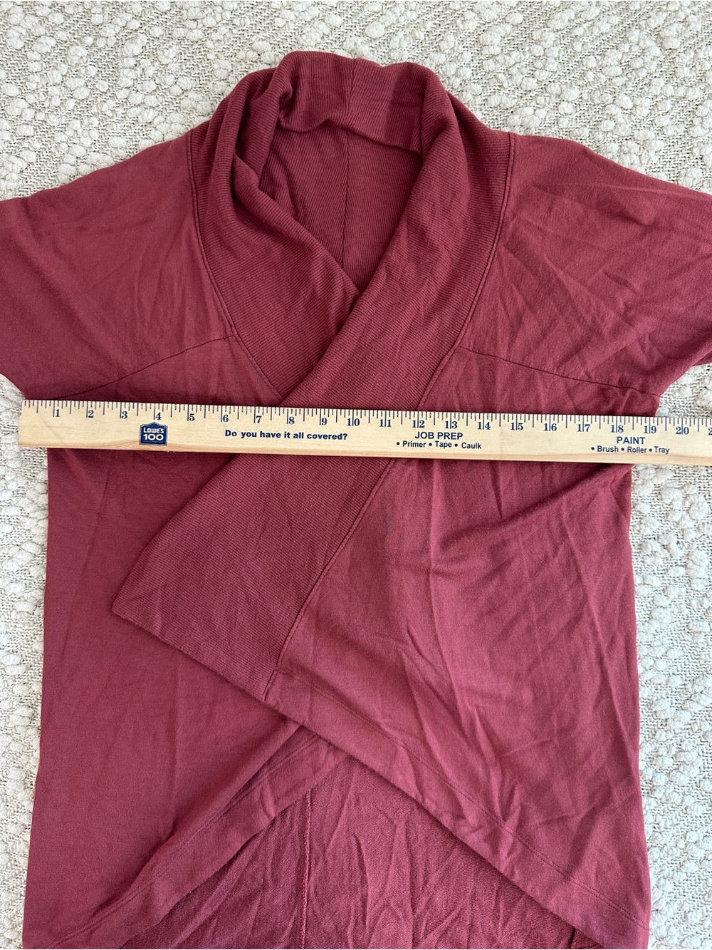 Athleta Pranayama Wrap Cardigan XS Burgundy Maroon Open Front Yoga Sweater - Picture 4 of 4